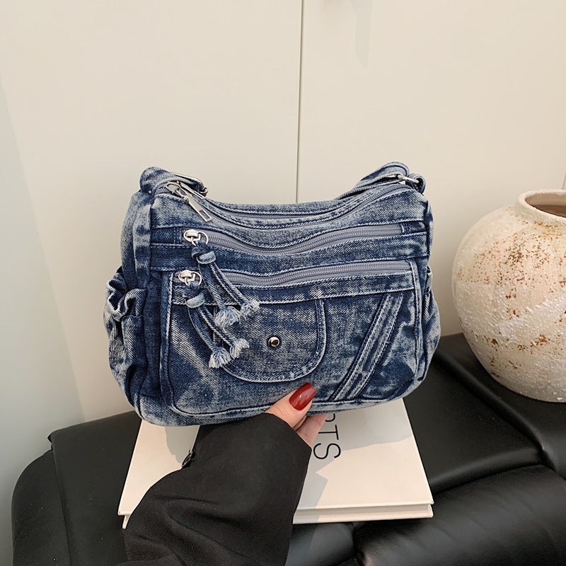 Luxury Bags Blue - Streetstyle Retro Blauwe Denim Tas 2026
