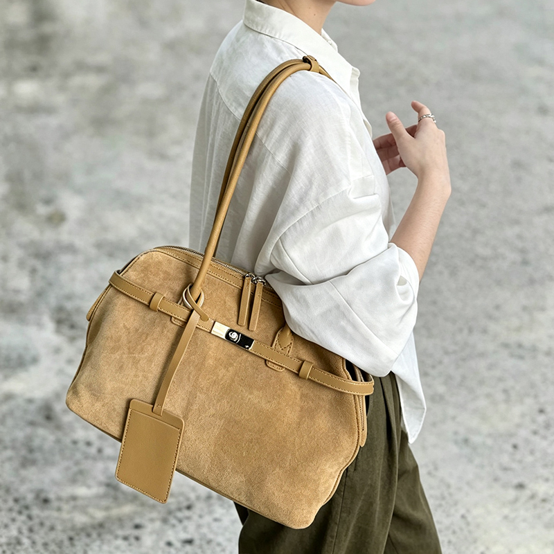 Half Moon Bag Suede - Nieuwe dames schoudertas van echt suède