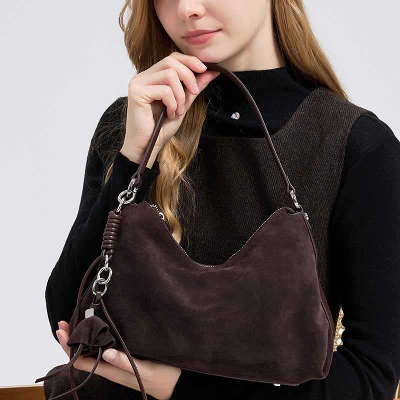 Half Moon Bag Suede - Retro Frosted Echt Lederen Handtas 2025