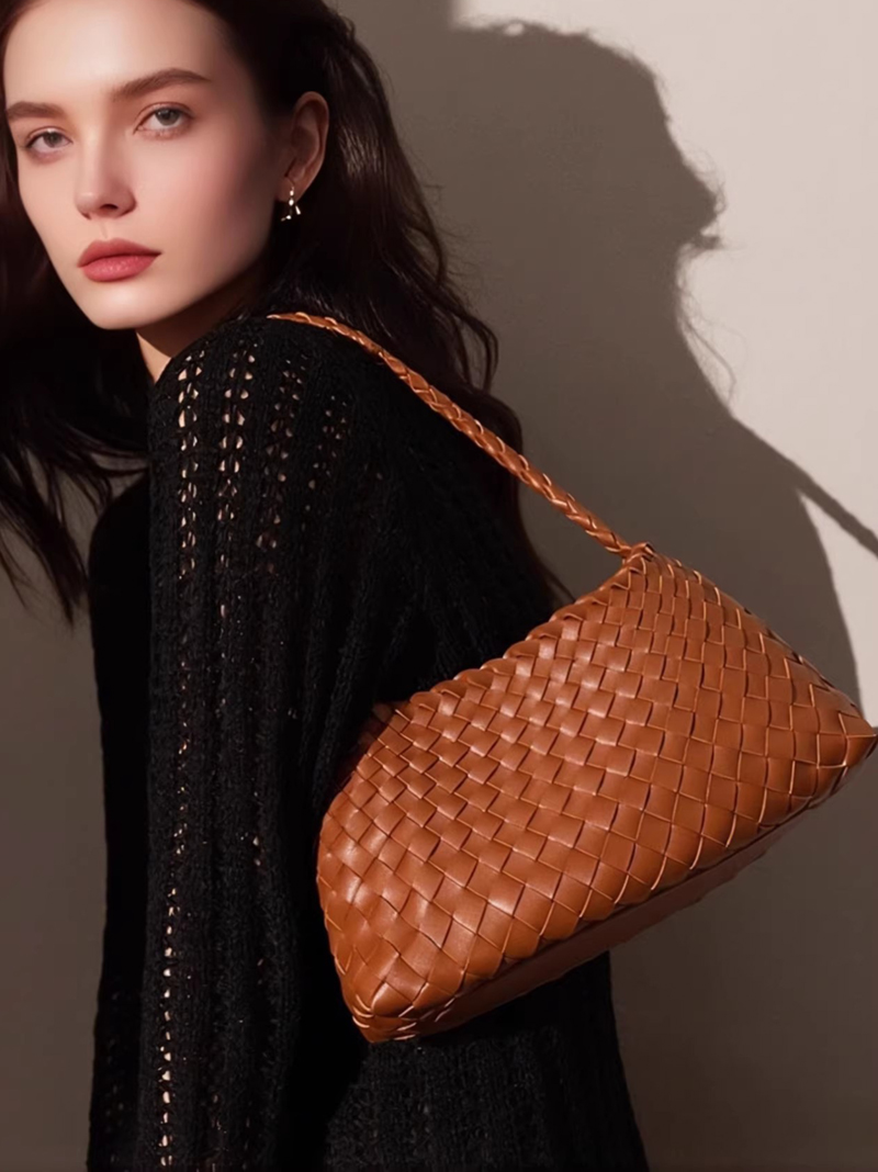 Half Moon Bag Suede - Handgeweven populaire high-end tas met één