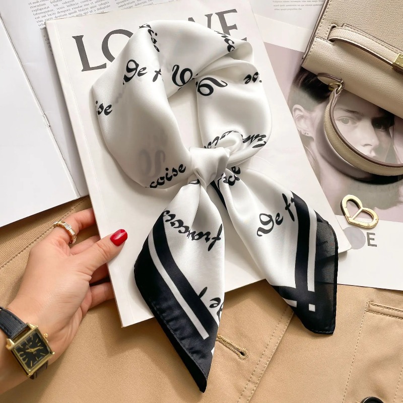 Discount Luxury Bags - Vrouwen Luxe Zijde Satijn Vierkante Sjaal