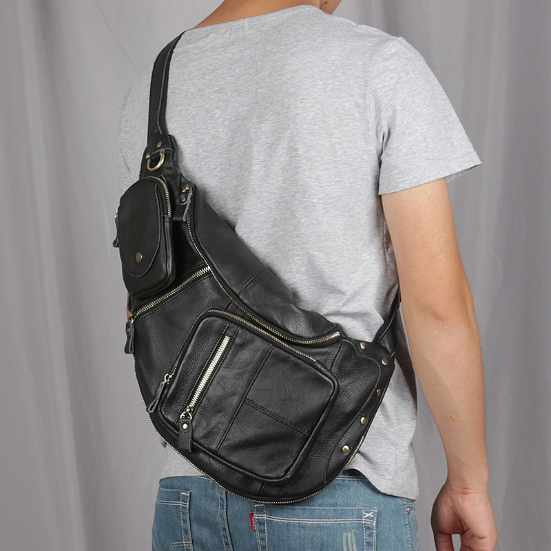 2026 Nieuwe lederen herenborst - Half Moon Bag Suede recensie en prijs