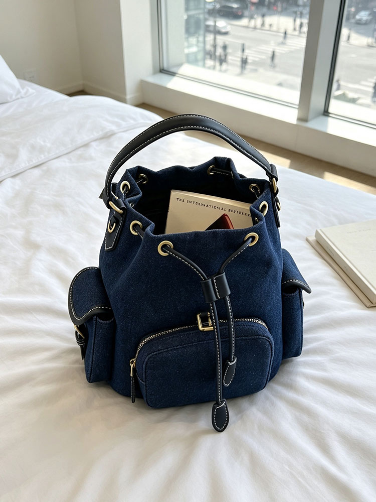 Denimblauwe damesrugzak 2026 N - Luxury Bags Blue recensie en prijs