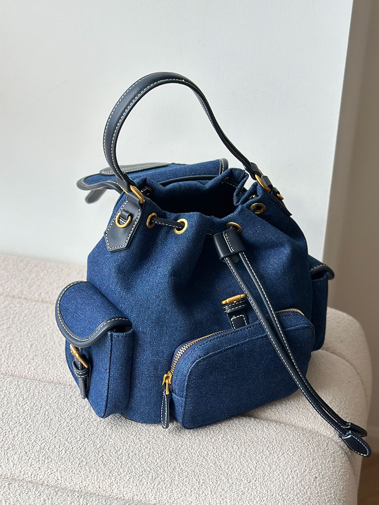Denimblauwe damesrugzak 2026 N - Luxury Bags Blue recensie en prijs