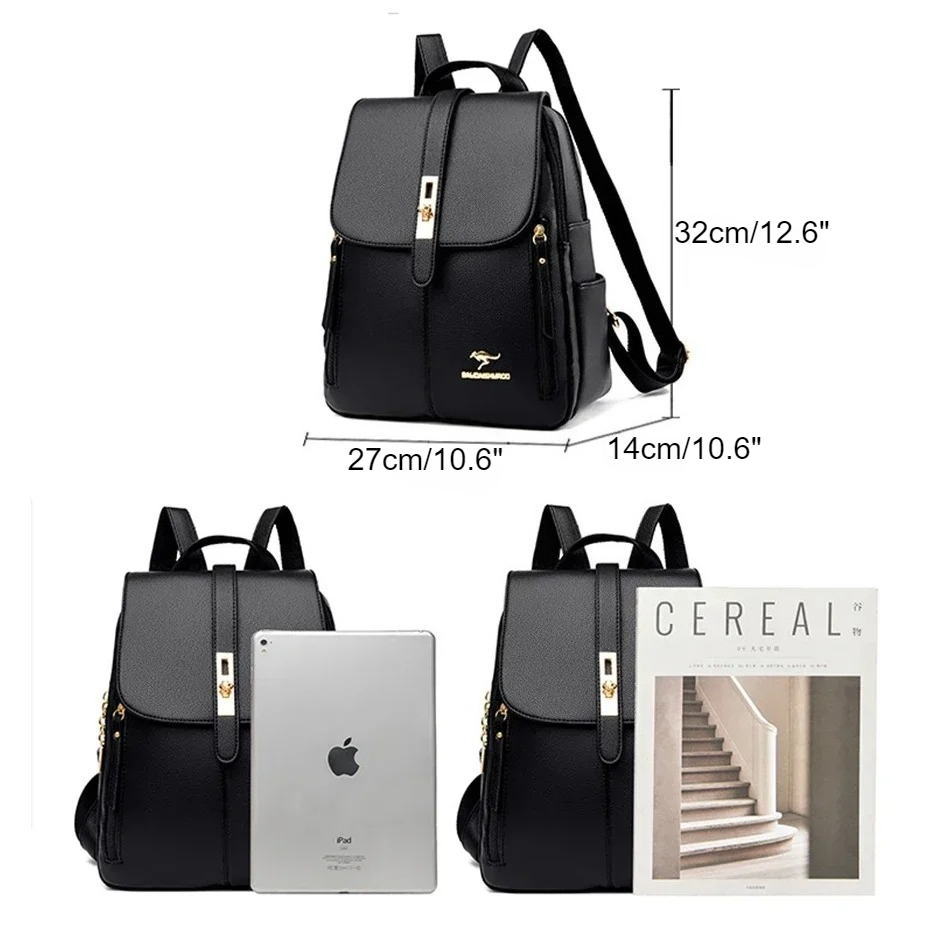 Dames lederen rugzak met grote - Luxury Bags Quality recensie en prijs