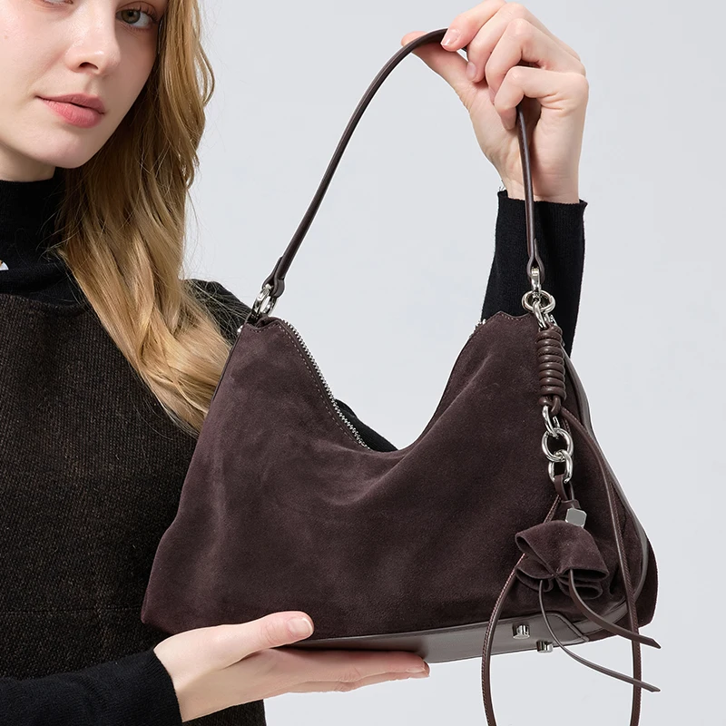 Retro Frosted Echt Lederen Han - Half Moon Bag Suede recensie en prijs