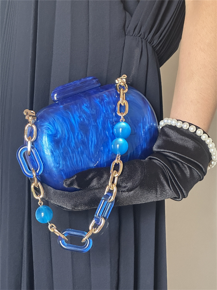Luxe Mode Klein Blauw Marmer P - Luxury Bags Blue recensie en prijs