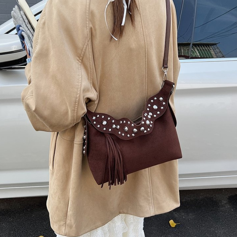 Nieuwe mode retro schoudertas  - Half Moon Bag Suede recensie en prijs